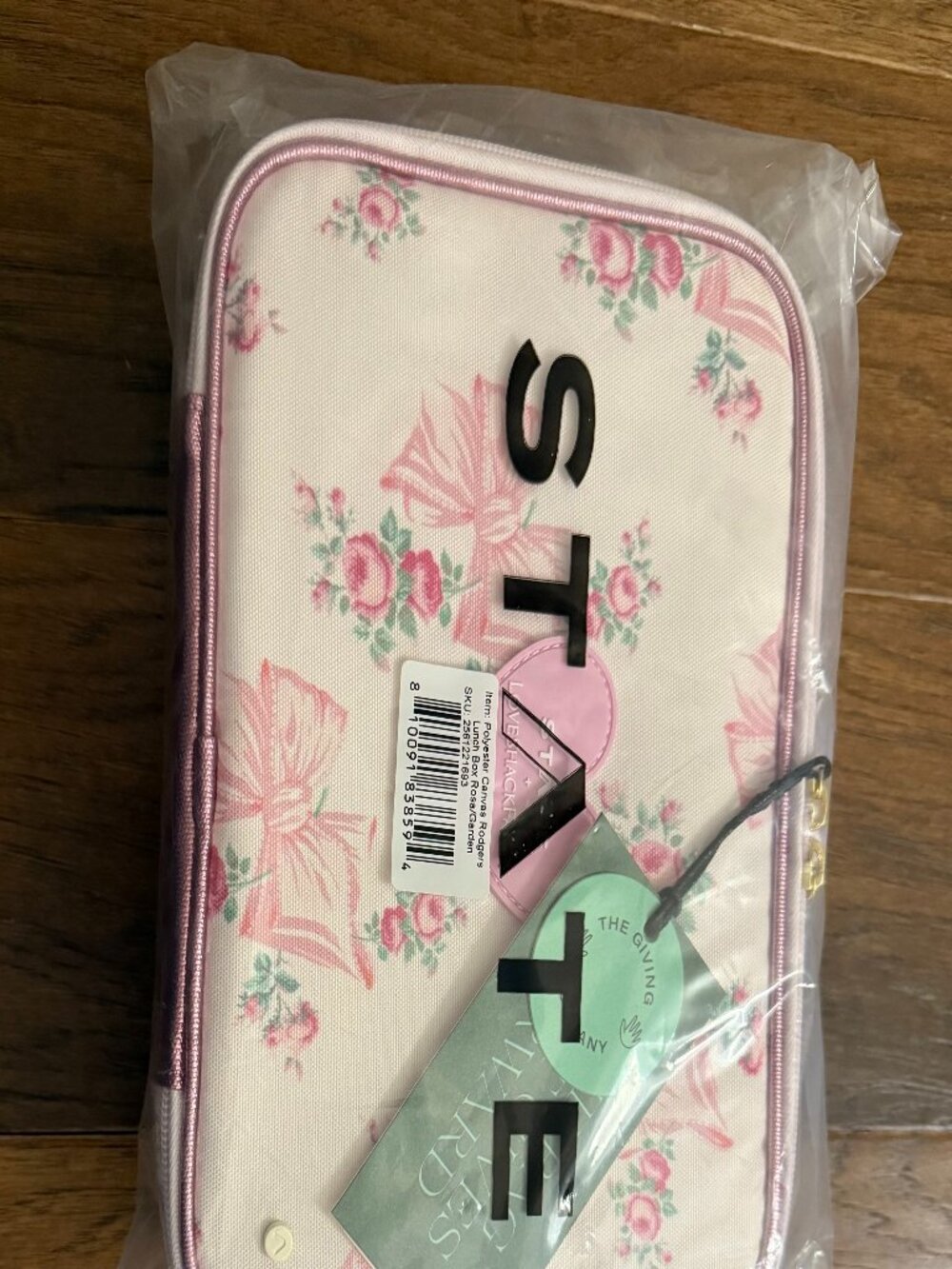 New STATE x LoveShackFancy Kane Double Pocket Backpack and Lunchbox Rosa/Garden - Picture 4 of 9